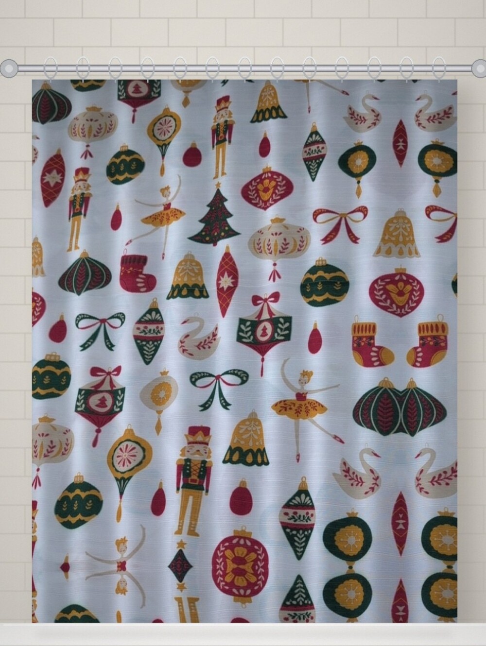 Fir & Fawn Christmas Shower Curtain